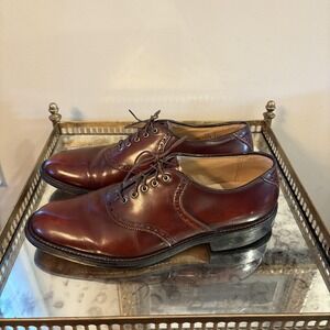 Vintage Johnston & Murphy Shoes Mens Size 10 Oxford Brogue Leather Heritage USA